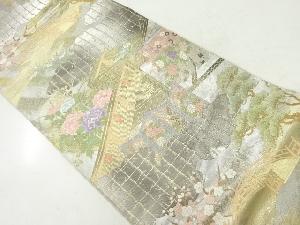 リサイクル　服部織物製　源氏絵巻文様織出し袋帯